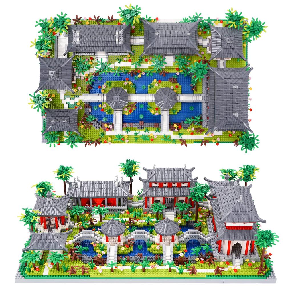 LULUFUN Microblock Suzhou Classical Backyard 3D Suzhou World Heritage Kids and Celebration New Birthday Christmas Gift Garden, Garden, Toy, Puzzle,