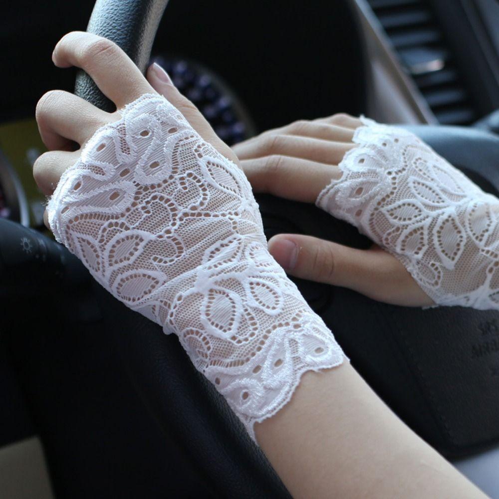 Breathable Women Sunscreen Gloves 10/15/18/21cm Driving Gloves Wedding Events