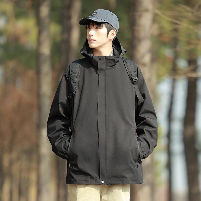 [Single Jacket] Laminated three-in-one outdoor hiking jacket for men and women, autumn waterproof and windproof jacket