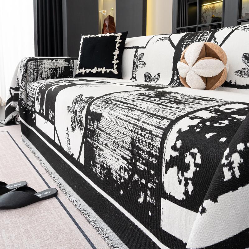 

Simple Chenille Sofa Cover Fashion Machine Washable Non-slip Couch Cushion Four Season Universal Modern Furniture Mat Home Decor 180*130cm белый