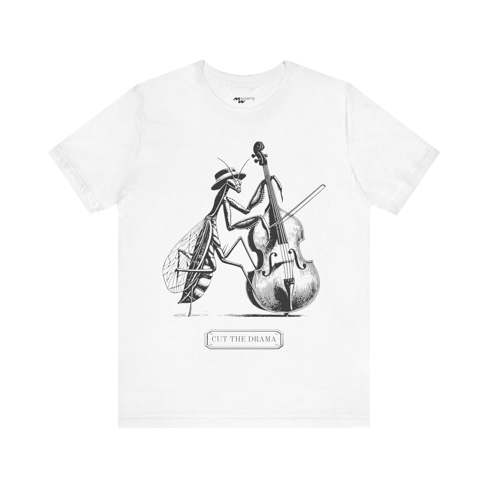Praying Mantis Double Bass T-Shirt, Musician Gift XL
