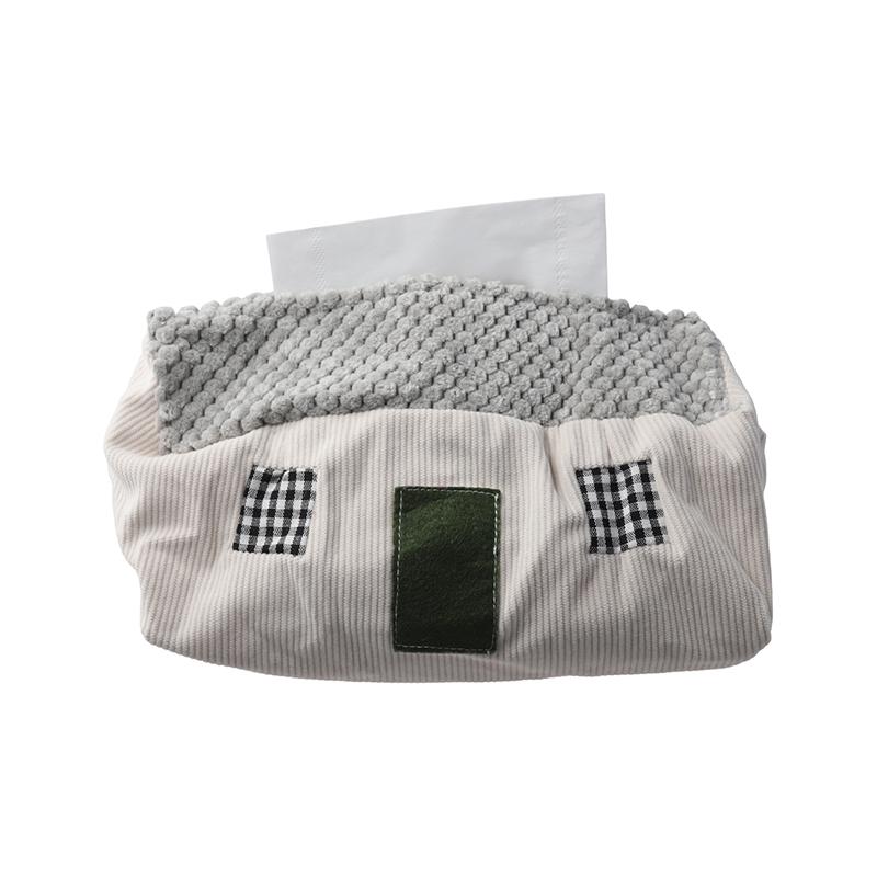 1PC Napkin Holder Creative Small House Tissue Bag Home Decoration Fabric Tissue Bag Cartoon Desktop Storage Cute 15x12.5cm