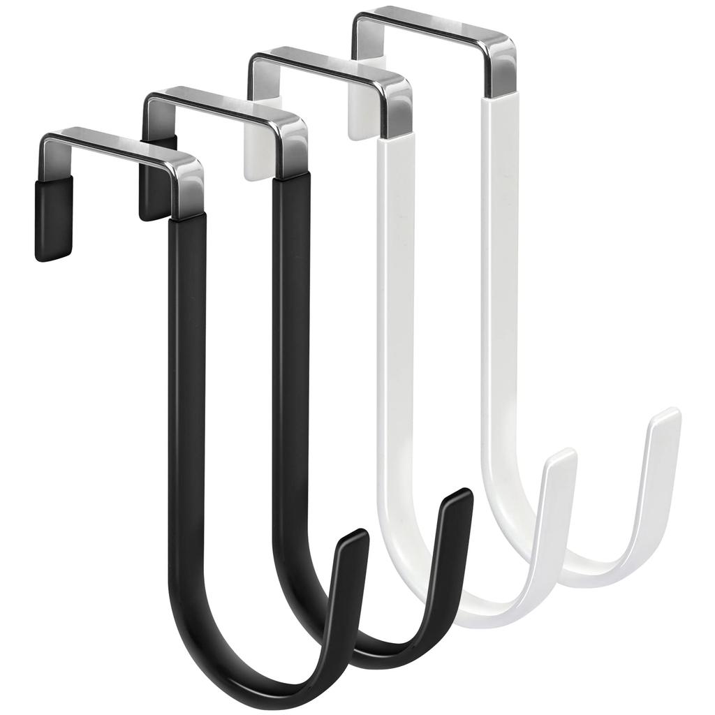 Door Hangers Hooks with Rubber Organizer Hooks for Living Room, Bathroom, Bedroom, Kitchen Hanging Clothes, Towels, Hats, Coats
