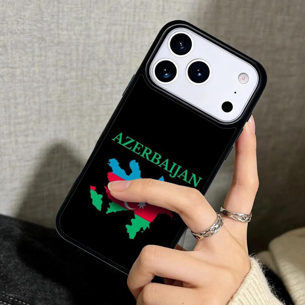 Capa Case for iPhone 17 Air 16 Pro Max 15 Plus 11 13 Mini 14 12 Back Phone Cover Azerbaijan Flag print