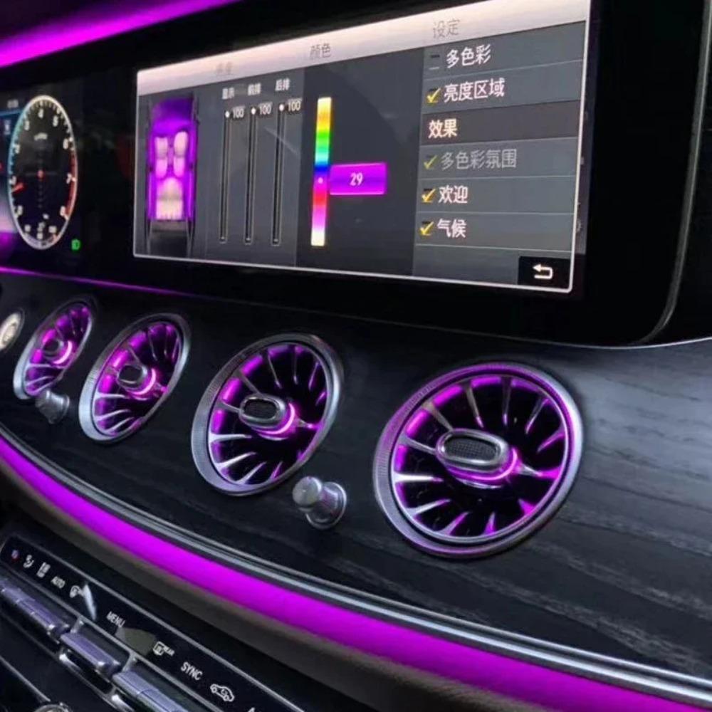 Auto LED Front- und Heck-Luftauslass 64 Farben Ambientebeleuchtung für Mercedes E-Klasse W213 Innenraum