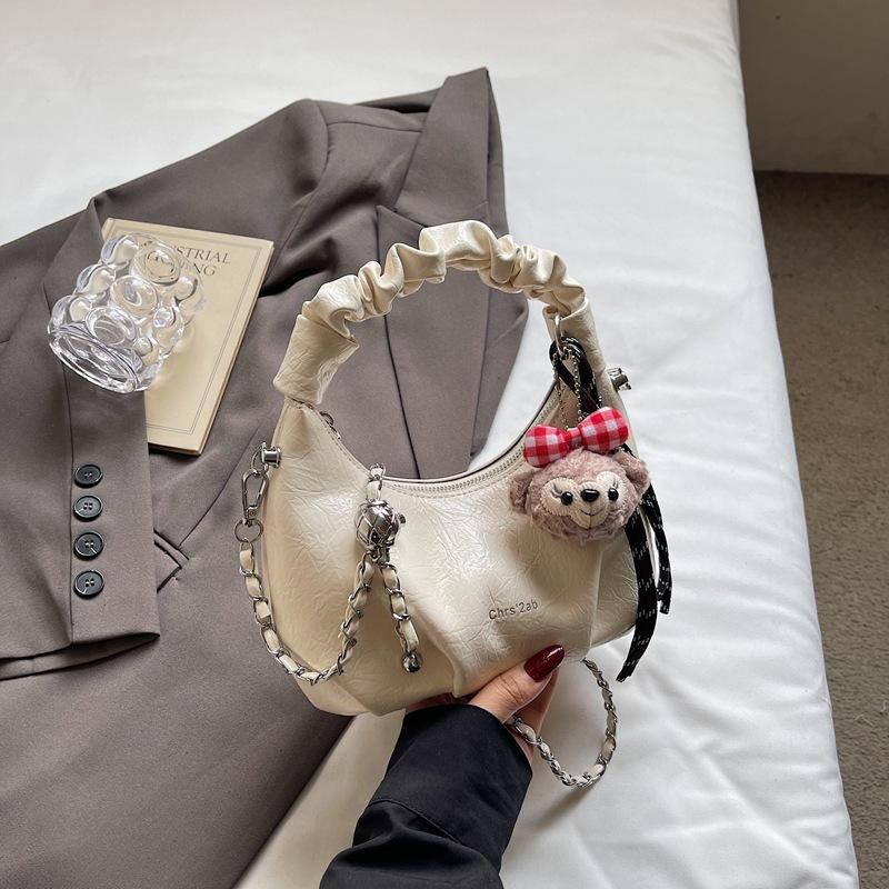 Folded Handbag Women's 2025 Summer New High-value Dumpling Bag Fashionable Foreign Style Chain Commuter Messenger Bag