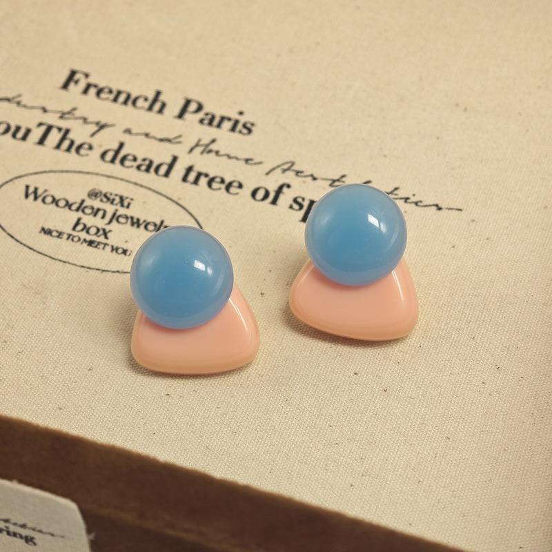 

Геометрические контрастные серьги женские летние милые простые серьги для девочек дизайн Sense универсальные серьги в иностранном стиле