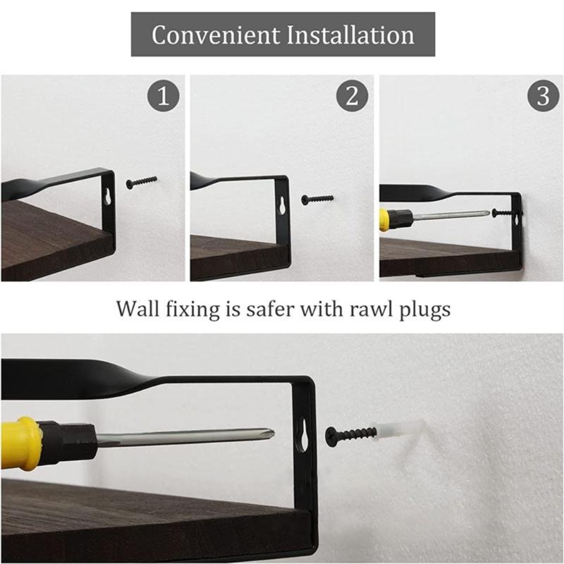 Sturdy Wall Mounted Floating Shelves Multipurpose Floating Shelves Practical Wood Wall Mounted Holder for Bathroom