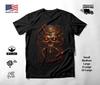 Bronze Mechanical Skull Glowing Eyes T-Shirt Black Unisex S-2XL