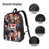 Josh Hutcherson Kids Backpack Lunch Box Pen Bags for Boys Girls Backpacks Schoolbag Bookbag Set