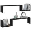 Wall Shelf with Shelf 2 pcs Black Oak Look 100 x 15 x 20 cm
