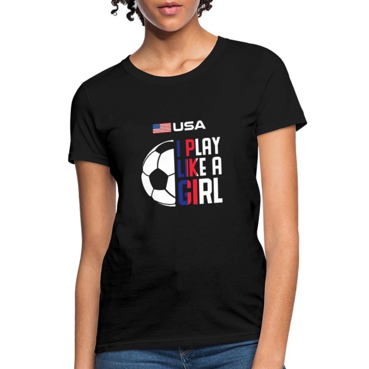 USA I Play Like A Girl Soccer Girl Women s T-Shirt XS