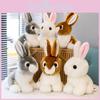 Adorable Long-eared Bunny Plush Toy Cute White Rabbit Stuffed Animal For Kids