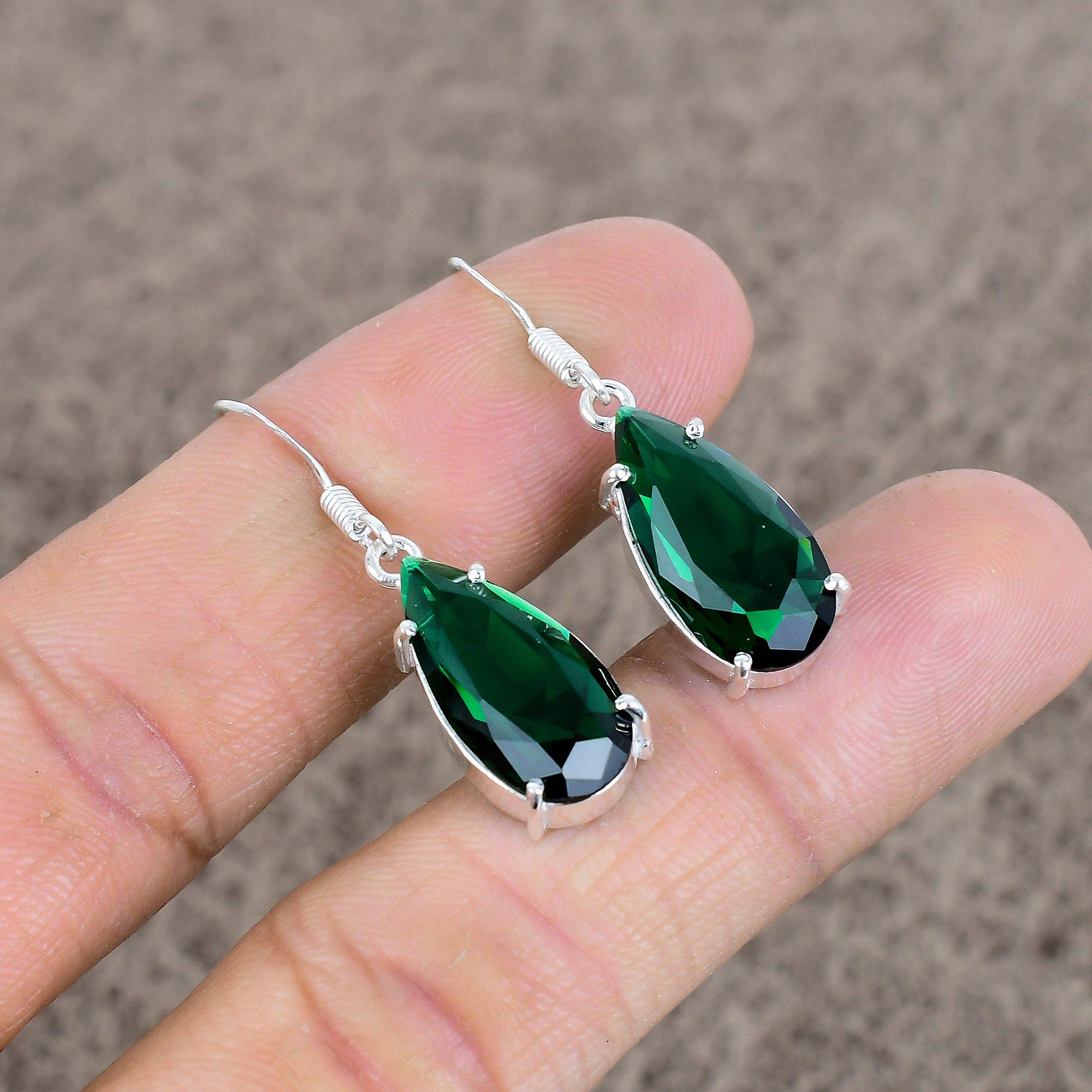 

Chrome Diopside Gemstone Handmade 925Sterling Silver Jewelry Earring 1.50 KKG-120