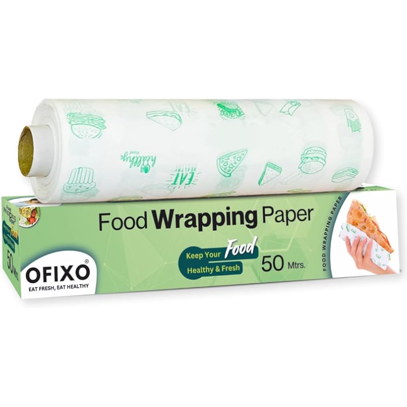 Ofixo Food Wrap Multipurpose Food Wrapping Paper | 50 Meter | Perfect Premium Food Wrapping Paper For Cooking, Baking, P