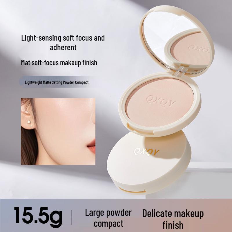 QXQY Sheer Matte Setting Powder: Natural, Fine Texture, Long-Lasting, Student-Friendly, Large Capacity.