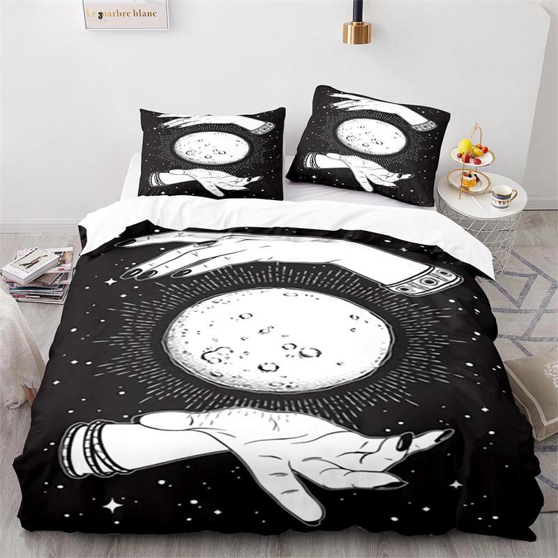Boho Sun And Moon Duvet Cover Mysterious Astrology Bedding Set Microfiber Witch Wiccan Fortune-Telling Tarot Cards Quilt Cover