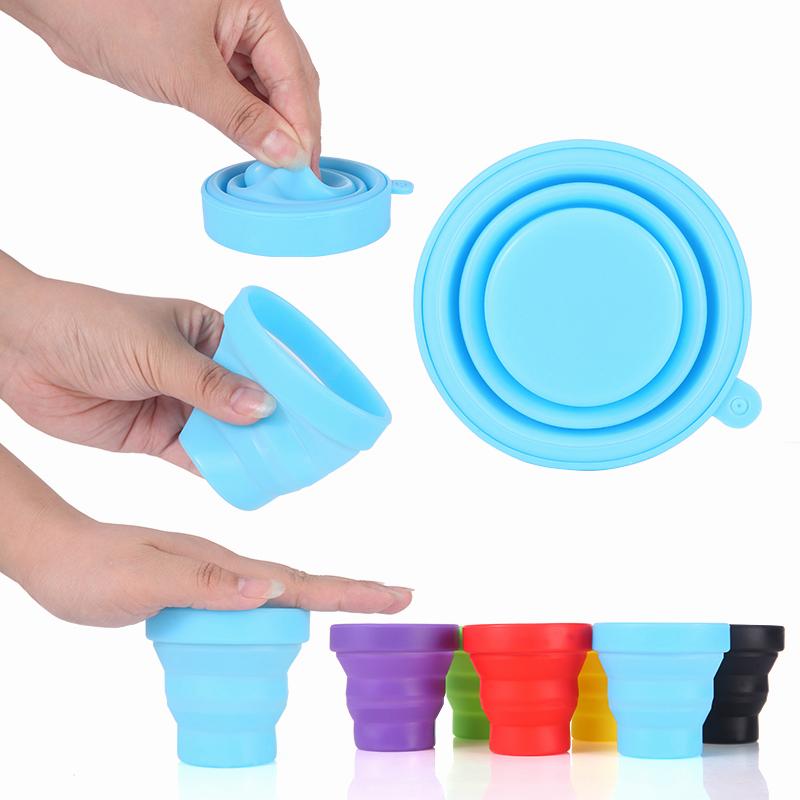 Folding Cup 180ml Food Grade Silicone Water Cup Portable Silicone Retractable Environmental Friendly Drinkware