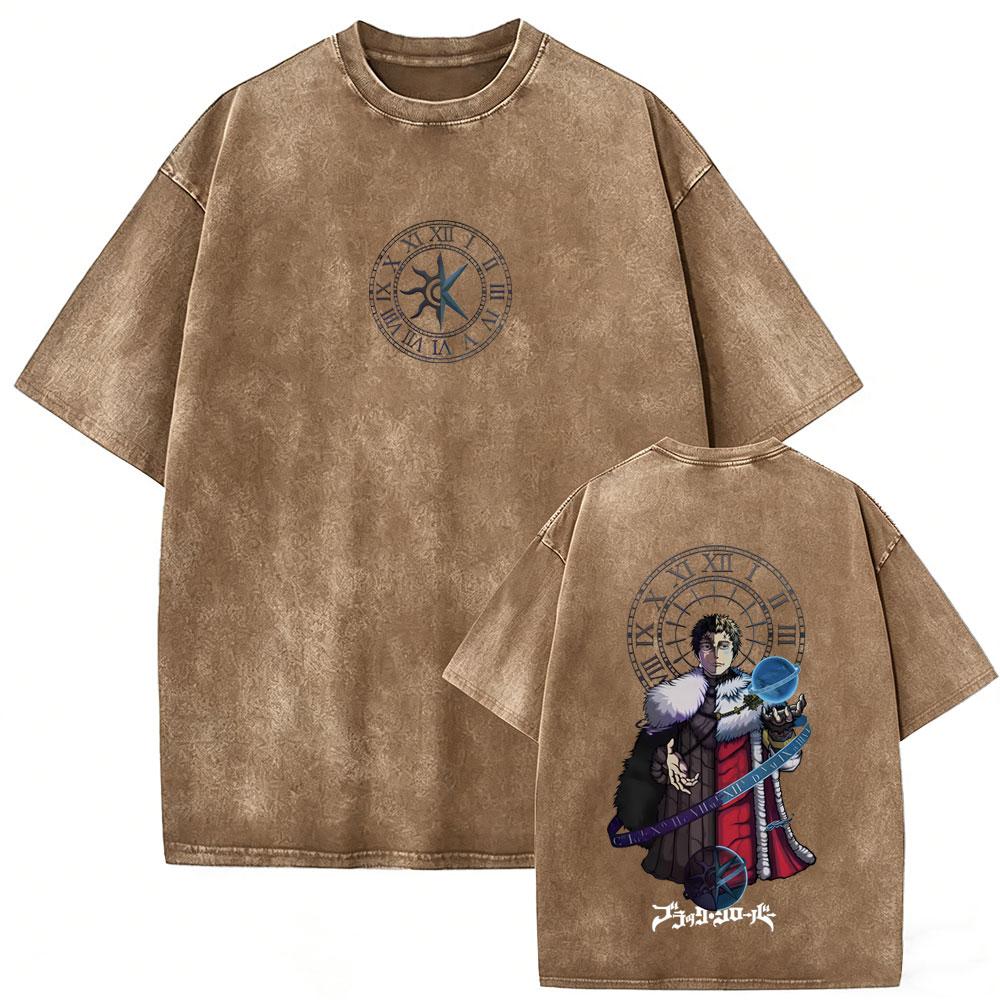 Anime Black Clover Zenon Vanica Dante Vintage Washed T-shirt Men Women Retro Cotton T Shirt Male Car1437