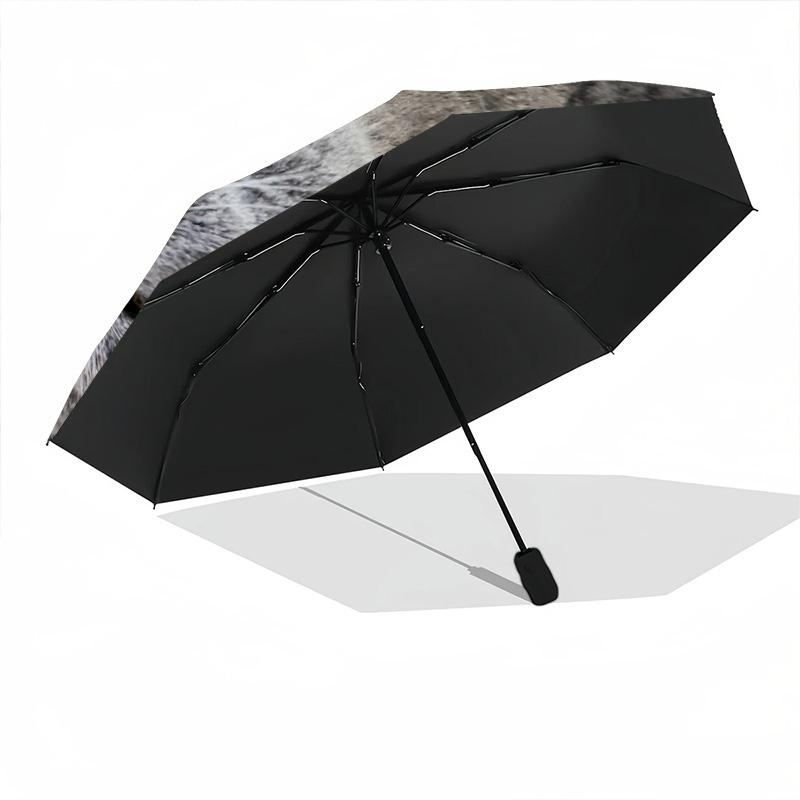 1pc cat Umbrella Portable Folding Umbrella Iron Frame Hole Bone Structure Outdoor Home Umbrella