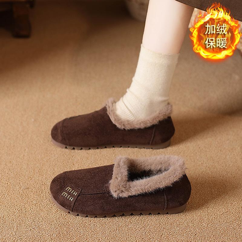 2025 Winter New Cotton Shoes Women's Soft Sole Soft Surface Velvet Warm Snow Mother Shoes Comfortable Cloth Shoes