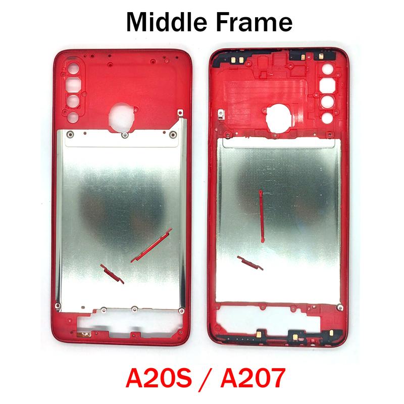 For Samsung A20s A207 Middle Frame Housing Bezel With Side Button Repair Parts