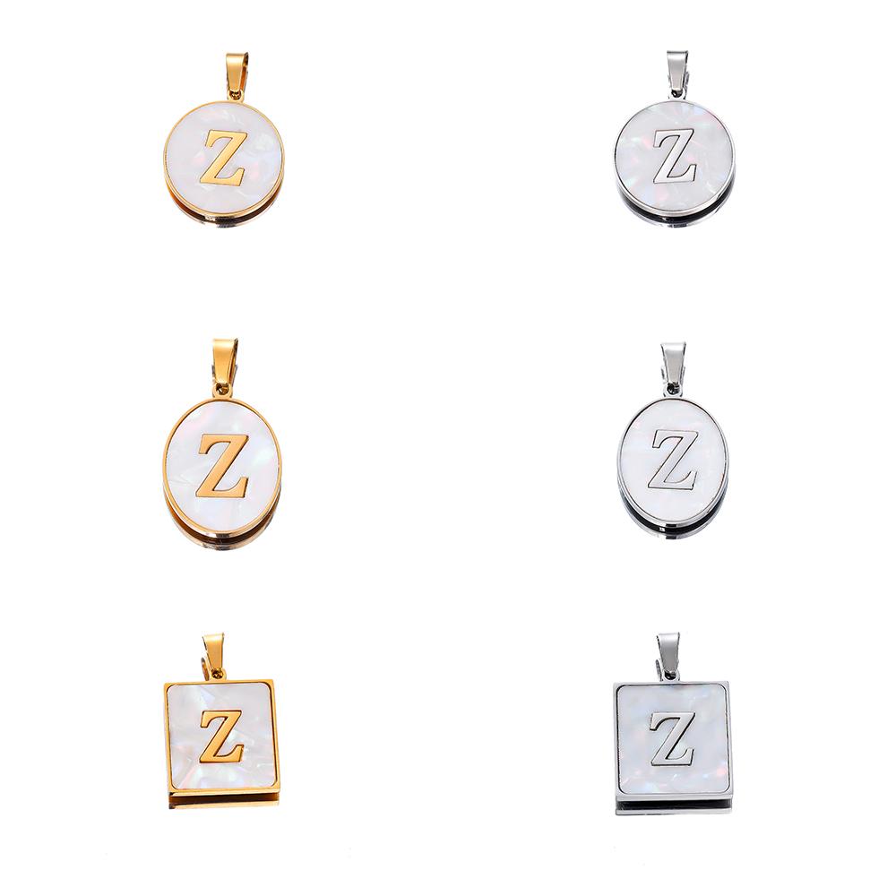 1Pcs Stainless Steel With Pinch Bail Clasps Imitation Pearl Letter Charms Pendant For Necklace DIY Jewelry Making Accessories