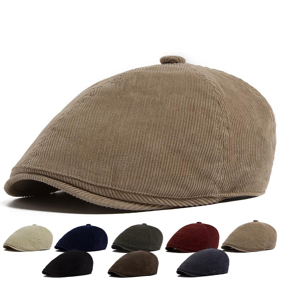 Fashion Corduroy Hat Beret Spring Autumn Warm Men Women's Flat Cap Vintage Casual Newsboy Baseball Caps Soft Retro Hats Unisex