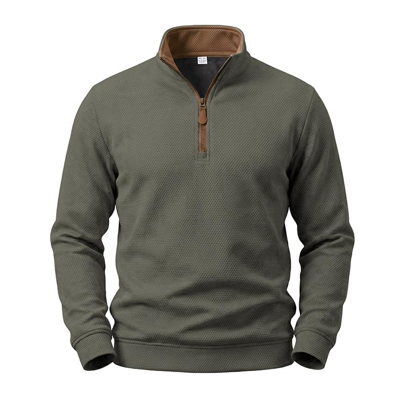 Men S Winter Outdoor Loose Fleece Lined Stand Collar Zip Up Sweatshirt