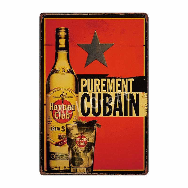 [ WellCraft ] HAVANA CLUB Металлическая табличка Музыкальный паб бар Ретро Картина FG-239 20x30cm（7.8x11.8inch）