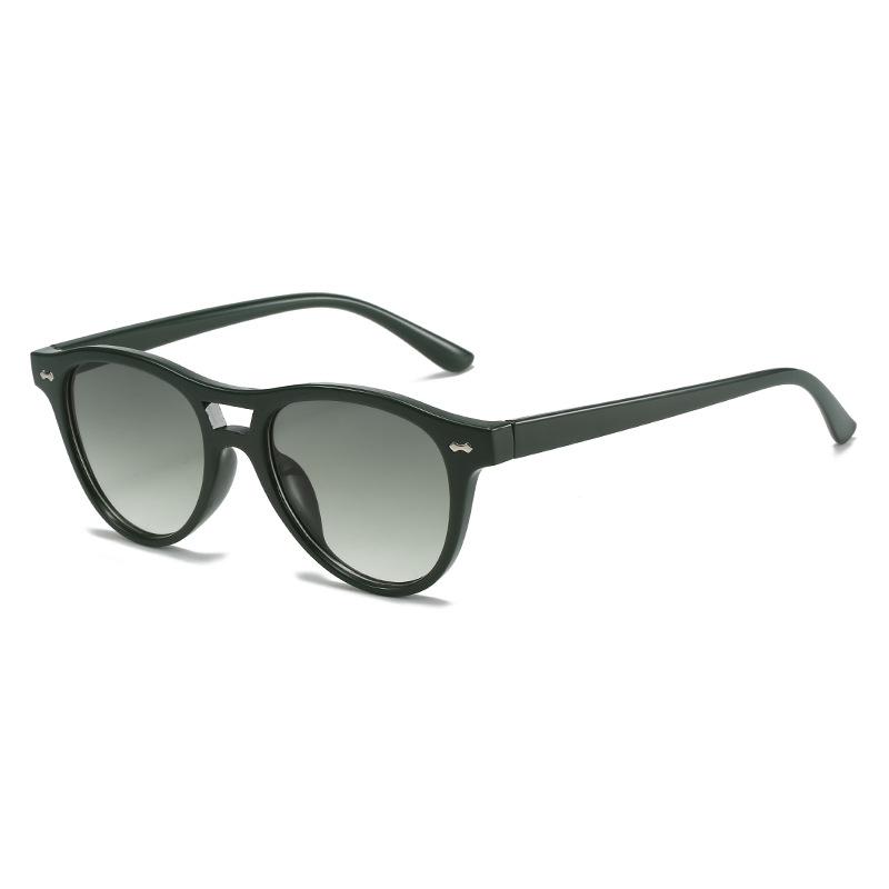 Double Beam Sunglasses, Simple Rivet Oval Glasses, Street Sunglasses