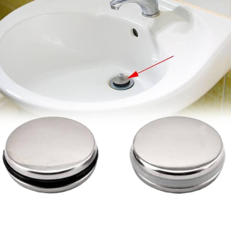Stainless Steel Flip Top Sink Plug With Black Seal Ring Ideal For Modern Bathrooms And Washbasins