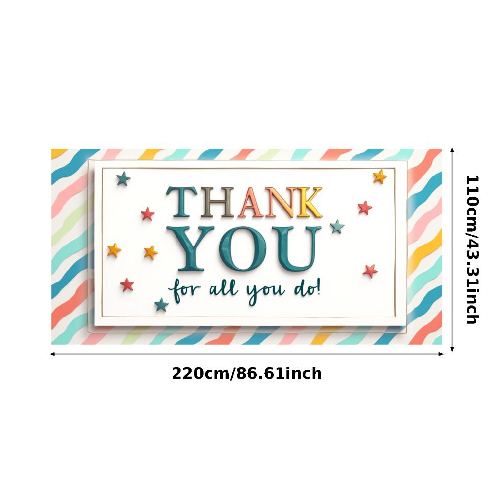 Thank You Banner High-quality Material Recognition Banner Colorful Design Thank You Sign for Team Building Office Decoration