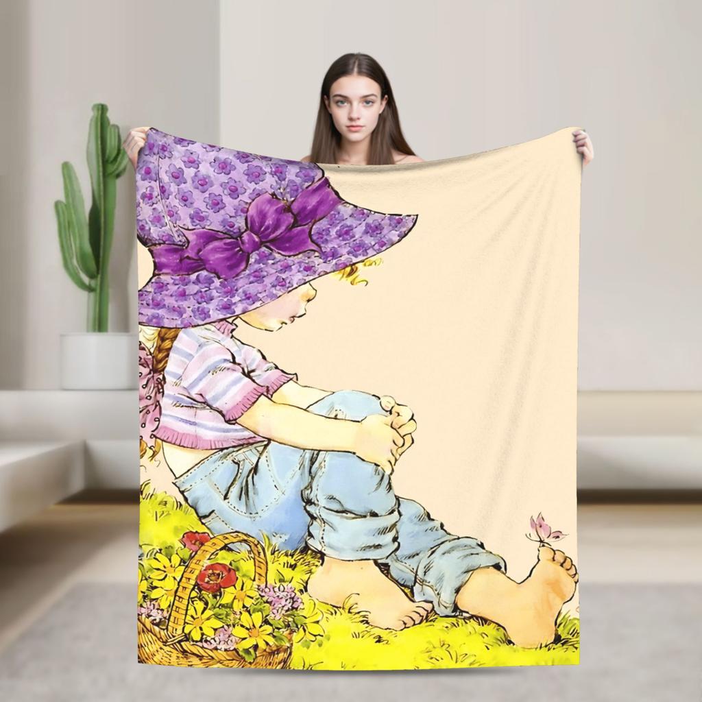 Warm Soft Blankets Picnic Sarah Kay Throw Blanket  Flannel Bedspread For Bedroom Novelty Sofa Bed Cover
