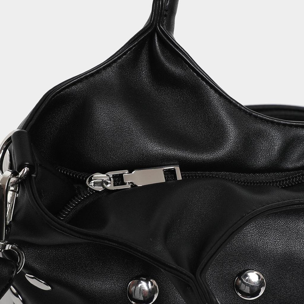 Trendy Minimalist Rivet Shoulder Bag: Versatile Vintage-Style Handbag for Women