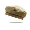 Love Metal Embellished Beret Solid Color Winter Octagonal Hat Outdoor Activities