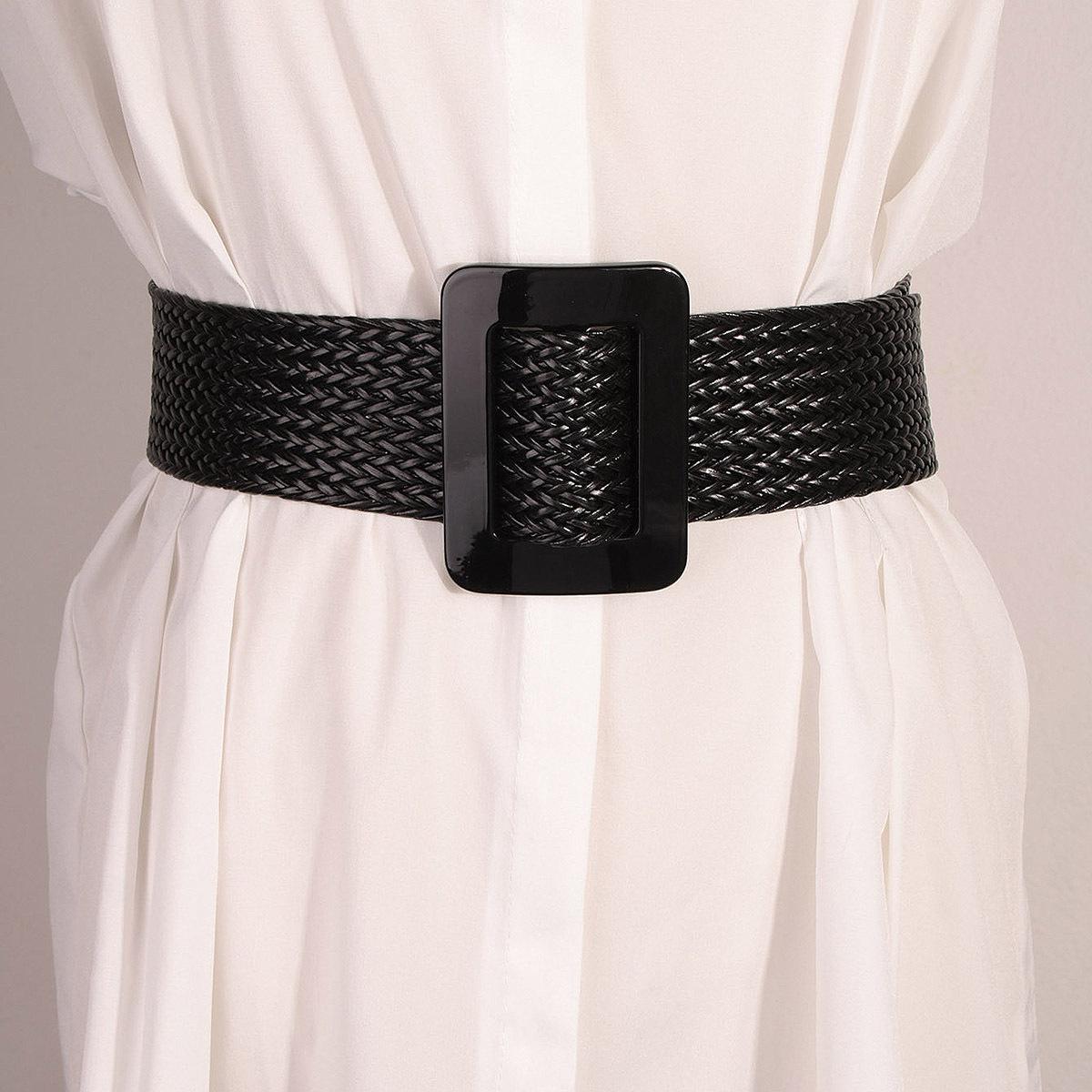 

Летний ПП Рафия Без Эластичности Плетеный Резиновая Пряжка Универсальный Женский Пояс для Юбки 100cm