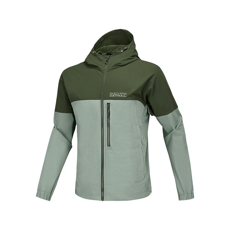 Skechers Water-Resistant Outdoor Sports Hooded Versatile Jacket Unisex Jacket Dark-Green P225U023-03AD XS