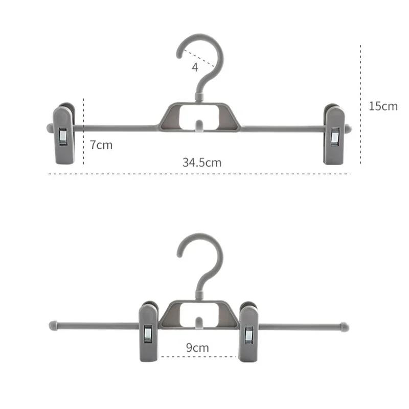 3/6PCS Attachable Pants Skirts Hanger with Non-slip Clips Clothes Drying Rack Wardrobe Space-saving Storage Organizer