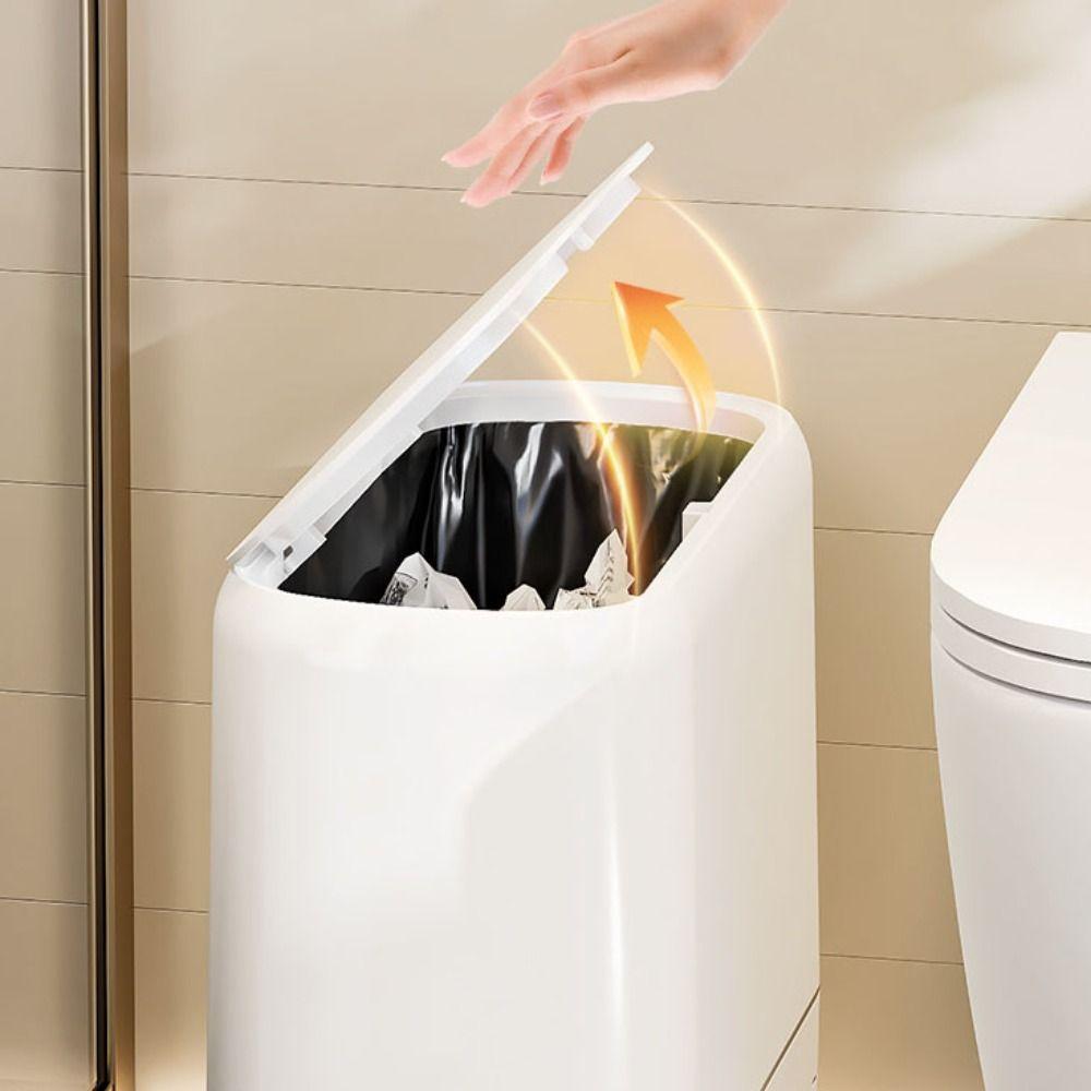 Storage Bucket Waterproof Bin with Lid Desktop Garbage Bin Sealed Trash Can  Bathroom