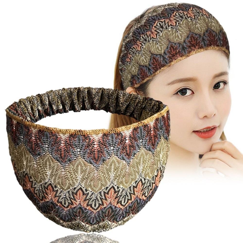 Fashion Wide Hairbands Ethnic Style Thin Headbands Breathable Stretchable Headwear Hair Accessories