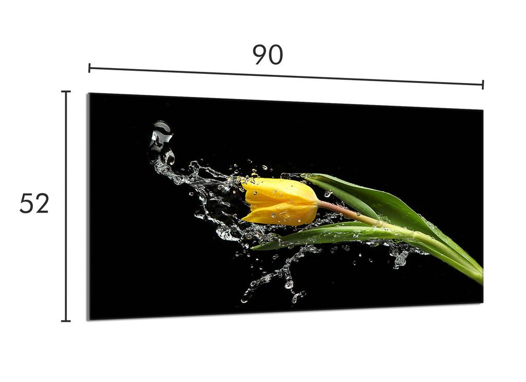 Szklana płyta ochronna na kuchenkę 90x52 Tulipan