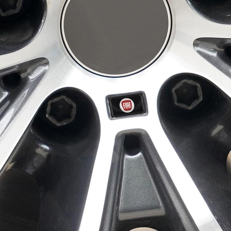 2/10Pcs Carbon Fiber Fiat LOGO Emblem Steering Wheel Car 3D Stickers for Fiat Abbas 500 500L 500X 124 Aegea MobiPanda Tipo Sedici Centoventi Fiorino