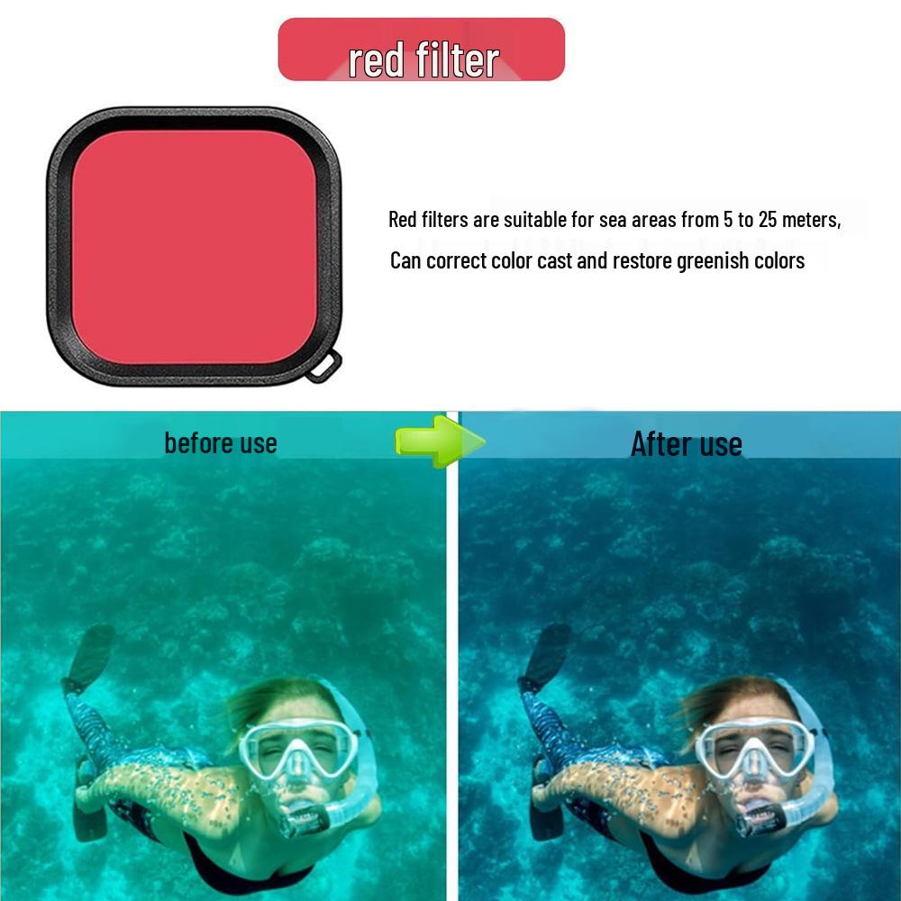 GoPro Hero 9-13 Waterproof Housing Three-Color Filter Lenses - Diving Accessories