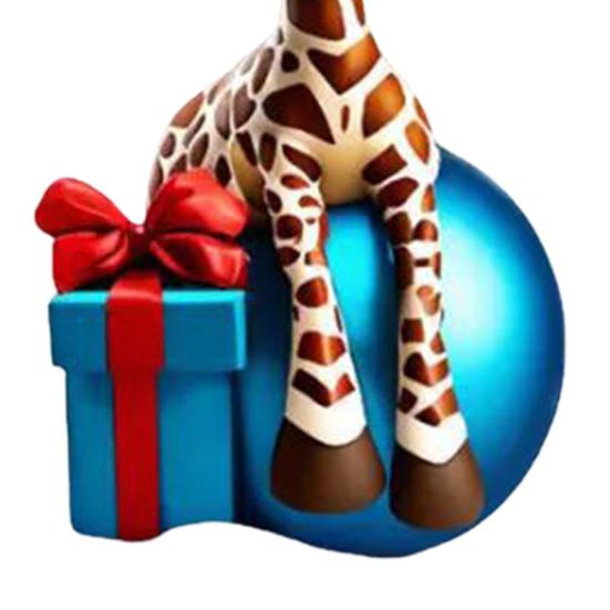 Giraffe Christmas Ornament Acrylic Cute Animal Pendant Cartoon Giraffe Hanging Ornament for Tree Car Animal Lovers Gift