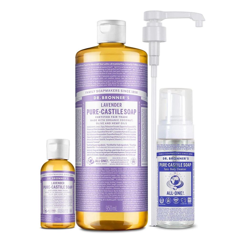 DR.BRONNER'S CASTILE Sabonete Orgânico Tudo em Um Limpador 1010ml