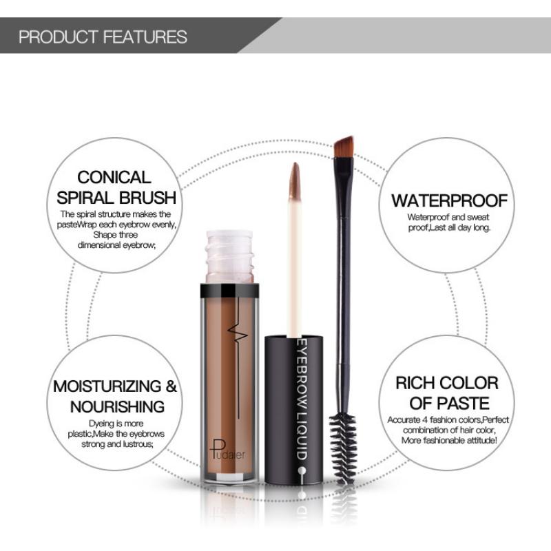 Pudaier Natural Waterproof Makeup Does Not Drop Color Eyebrow Dyeing Solution Stereo Eyebrow Cream Water Eyebrow Pen Liquid Eyebrow Pencil