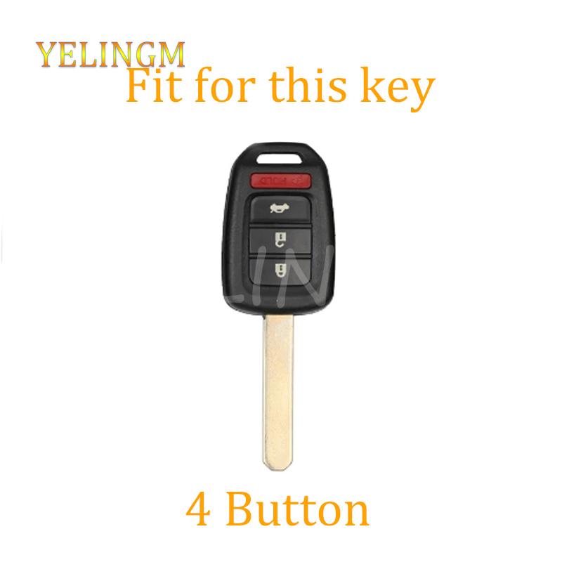 4 Button Shell Fob For Honda Accord Civic Crv Jazz Hr-V Hrv 2013 2014 Car Remote Key Cover Case Keychain Accessories