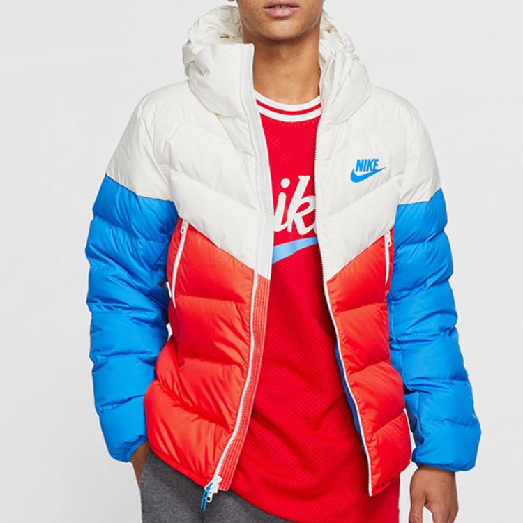 Nike Windrunner Down Fill Hooded Puffer Jacket Men Outerwear Red Blue White 928834-133