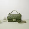 Leather and Cowhide Handbag, One Shoulder Crossbody Women's Bag, Diamond Grid Chain Bag, Versatile, Light Luxury Commuting Women's Bag